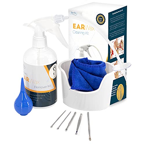 Ear Wax Remover Kit, 20-in-1 Ear Cleaner Removal Kit for Baby, Kids and Adults Easy, Safe & Effective Cleaning Tool with Water Pump, Syringe & Spray Bottle for Ear Wax Suction/Irrigation