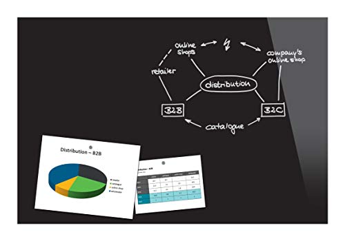 Be!Board B1301 Pizarra magnética de cristal, 90 x 60 cm, negro