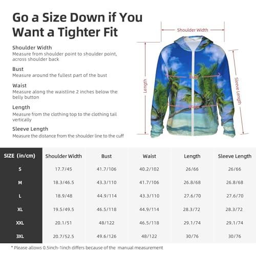 Maldives Bay Summer Pacific Holiday Sun Protection Hoodie Zip Rash Guard Long Sleeve Shirt for Mens Womens2