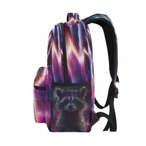 Raccoon Colorful Galaxy Backpack Lightweight School Bags Boys Girls Bookbag Kids Travel Rucksack3