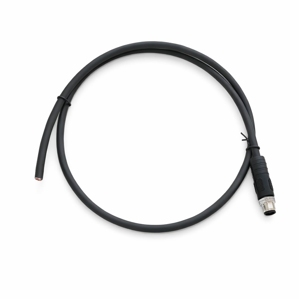 Cable M12 T-Code de 4 pines macho a extremo abierto de 1m para alimentacion industrial CC 4