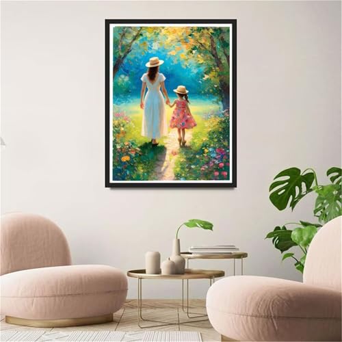 Diamond painting fleurs pour adulte débutant - Kit complet de broderie canevas strass 50x60cm