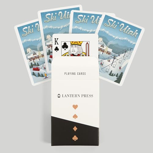 Lantern Press Ski Utah, Baraja Poker Retro 52 Cartas miniatura 6