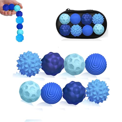Bambebe 8 Bolas Magnéticas Antiestrés de Silicona – Juguetes Sensoriales con Texturas para Adultos y Niños, Pelotas de Acupresión para Aliviar Ansiedad, Estrés y Estimulación Táctil