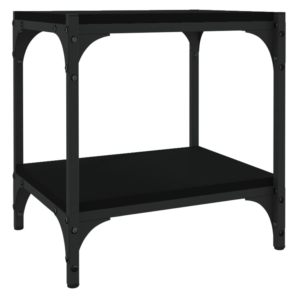 Stolik TV Sklejka i Stal Czarny 40x33x41 cm