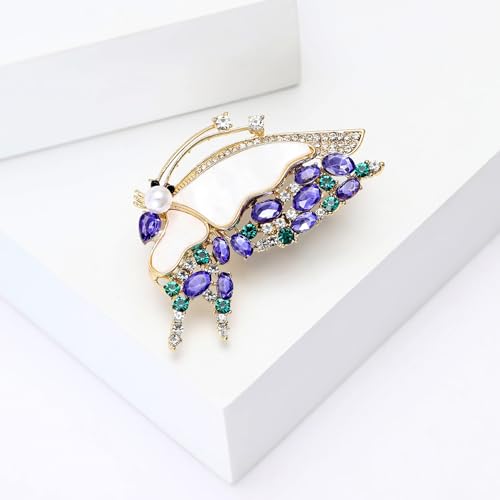 Image of Animal Brooch for Women Zirconia Rhinestone Abalone Shell Animal Lapel Pin Christmas Birthday Holiday Gift for Wife Mother Girlfriend Daughter