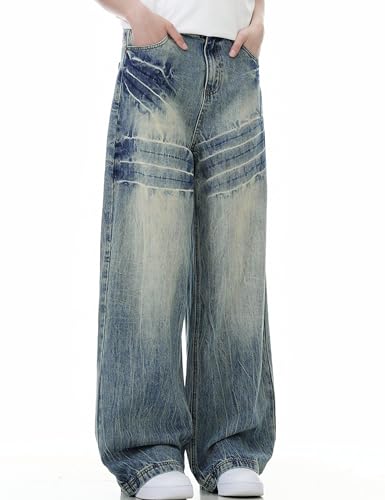 Men Baggy Jeans Y2k Blue Oversized Skater Jeans Hip Hop Pants Gothic Demin Joggers Streetwear Grunge Clothes3