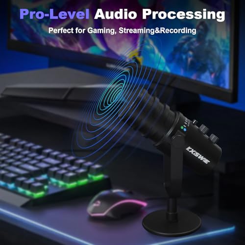 Image of Dynamic Microphone for Gaming, Streaming,Podcast Recording - Computer Microphone with USB C Plug & Play, Noise Cancelling, Mute Gain Button - Studio-Quality Sound for PC /Laptop /PS5