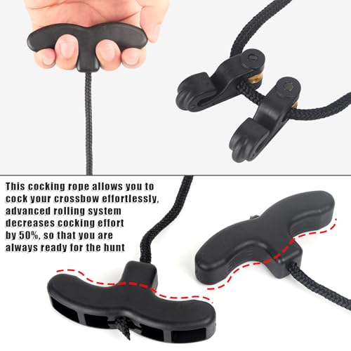 image for Archerest Crossbow Pull Cord, Crossbow Cocking Rope Device Double Hand