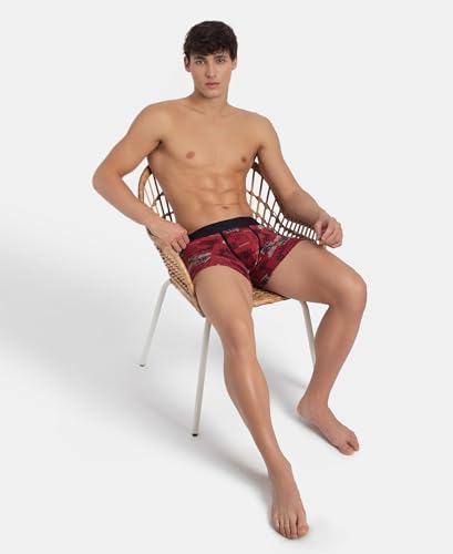 Image of Jockey US63 Men Super Combed Cotton Elastane Stretch Printed Trunk with Ultrasoft Waistband (Prints May Vary)