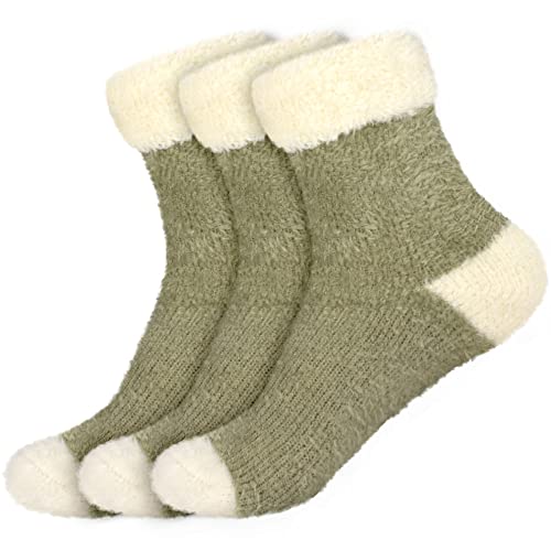 Image of BambooMN Women's Super Soft Fuzzy Socks, Polka Dot, Gradient, Snowflake, Featherlight Cuff - Assorted Colors