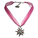 Produktbild Alpenflüstern Organza-Trachtenkette Strass-Edelweiß - Damen-Trachtenschmuck Dirndlkette pink-fuchsia DHK079