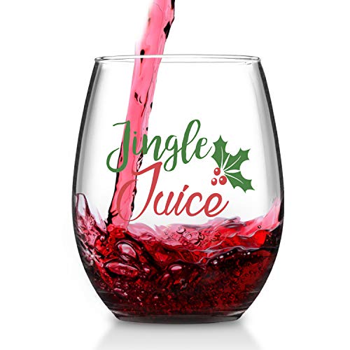 Jingle Juice Christmas Wine Glass, 15 Oz Funny Stemless Wine Glasses For Women Friends Men, Gift Idea For Christmas Wedding Party, Set Of 2 #TOP1