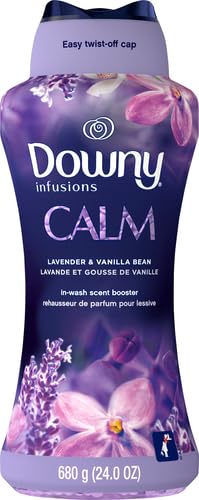 Image of Downy Calm In Wash Laundry Scent Booster Beads, Soothing Lavender And Vanilla Bean Scent, 24.0 OZ, Laundry Scent Beads, Long Lasting Freshness (Pack of 4)