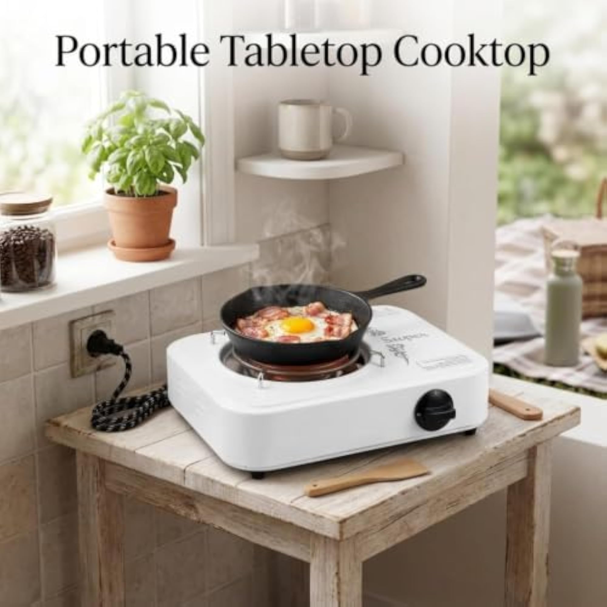 2000W Compact Kitchen Cooking Plate, Durable Iron Heating Plate