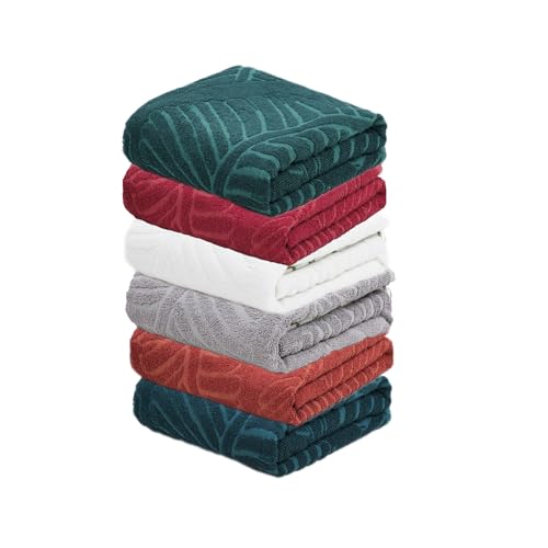 Doctor Towels World's First Aloe Vera AluFern Terry Bath Towels | Dermatologist Tested for Sensitive Skin | 400 GSM Quick Dry Towels for Bath Large Size for Men & Women (Set of 6 - Assorted)