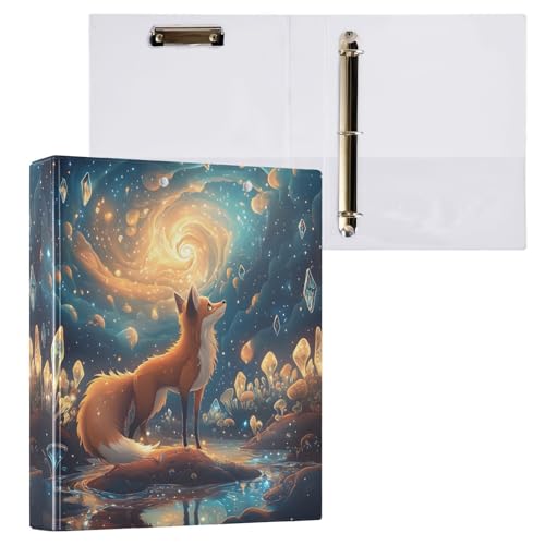ALAZA Funny Fox Star Sky Tree 3 Ring Binder Holds of 200 Sheets Fits Letter Sized Paper D-Ring Organizer for School Home Work Office Supplies 1 Pack