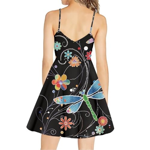 Image of Biyejit Women Casual Loose Dress Strap Long Summer Beach Swing Dress