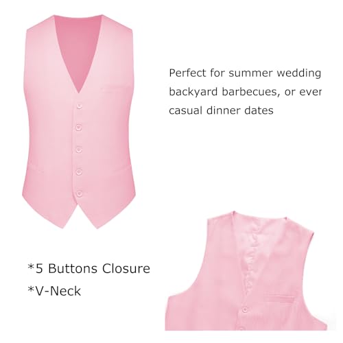 UNINUKOO Men's Linen Suit 2 Piece Vest and Shorts Suits for Men Summer Beach Weddings Set Dress Casual Party Tuxedo Suit Set3