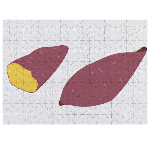 サツマイモ さつまいも 木製パズル パズル 娯楽 知育玩具 ストレス軽減 減圧 ジグソーパズル 装飾 室内装飾 壁飾り 誕生日プレゼント 初心者向け 子供 大人 200 PCS