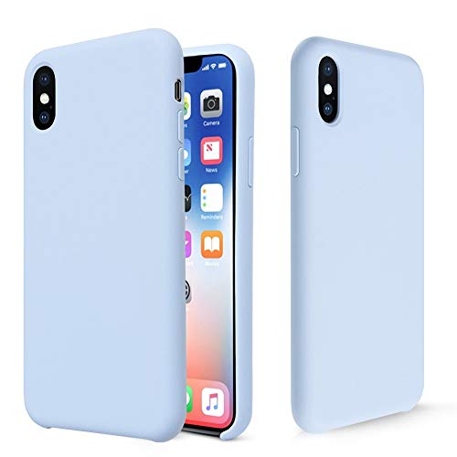 Image of REALCASE Liquid Silicone Back Cover Designed for Apple iPhone X /XS (S-Light Blue)
