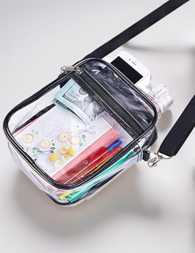 Transparent Crossbody Bag with Adjustable Strap, Waterproof Design, Ideal for Daily and Casual Use.4