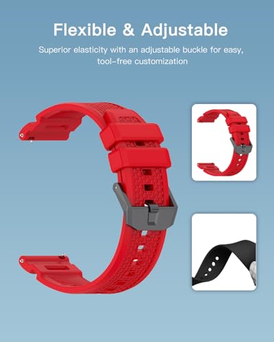 Correa de silicona para Garmin Venu X1, banda deportiva roja miniatura 4