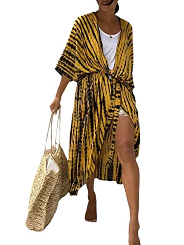 Image of Kaftan Dresses for Women Plus Size Summer Beach Dress with Print and Swim Cover Ups