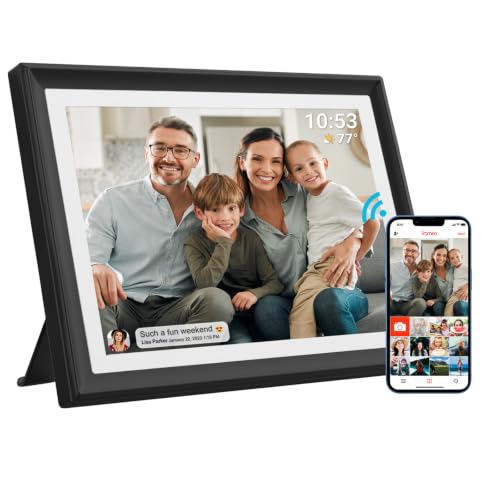 Image of 32GB FRAMEO 10.1 Inch WiFi Digital Photo Frame with LED Light, 1280x800 HD IPS LCD Touch Screen, Auto-Rotate Portrait and Landscape, 32GB Storage, Share Moments Instantly via Frameo App from Anywhere