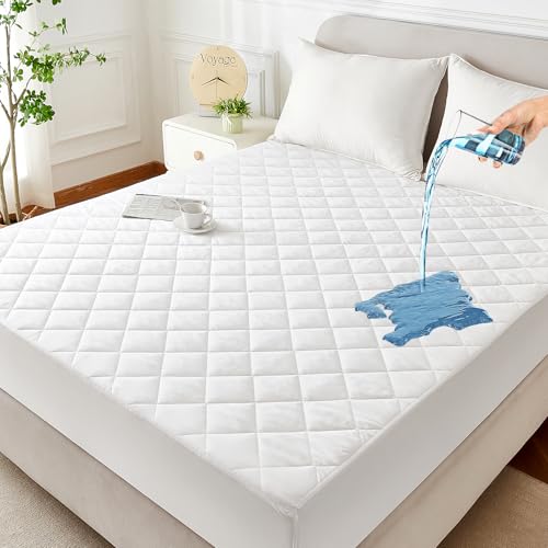 EXRUBY Queen Waterproof Mattress Protector - 100GSM Quilted Mattress Pad with Diamond Pattern - 8-20" Extra Deep Pocket Fitted Cover - Breathable& Noiseless