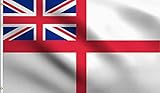 DMSE British Navy Royal Ensign White Historical Flag 3X5 Ft Foot 100% Polyester 100D Flag UV Resistant (3' X 5' Ft Foot)