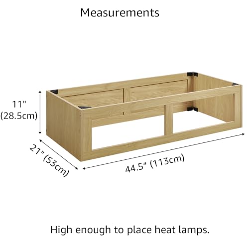 Image of unipaws Reptile Enclosure Stacker for 110 Gallon Tank, Nature | Stackable Base with Heat Lamp Openings and Metal Reinforced Corners