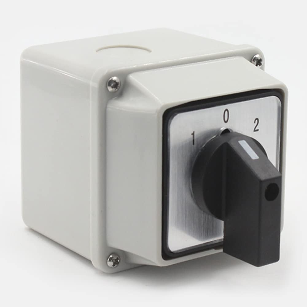 Commutateur fermé à 3 positions et 12 bornes - 380 V, 20 A - Sélecteur à came rotative universel