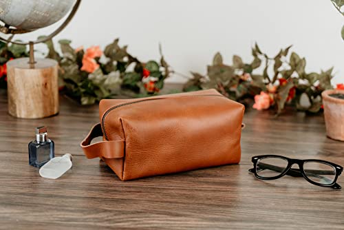 Vellaire Genuine Leather Toiletry Bag, Leather Dopp Kit For Mens Travel Toiletry Bag Mens Toiletry Bag Shaving Bag Cosmetic Bag For Women Mens Dopp Kit Leather Toiletry Bag For Men (Light Brown) #TOP5