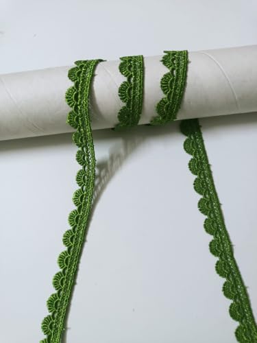 Image of Swag White Cotton Trim Laces and Borders Material for Saree Border, Suit, Kurta, Dupatta, Blouse, Gown, Lehenga & Neckline (Hunter Green, 9 Meter)