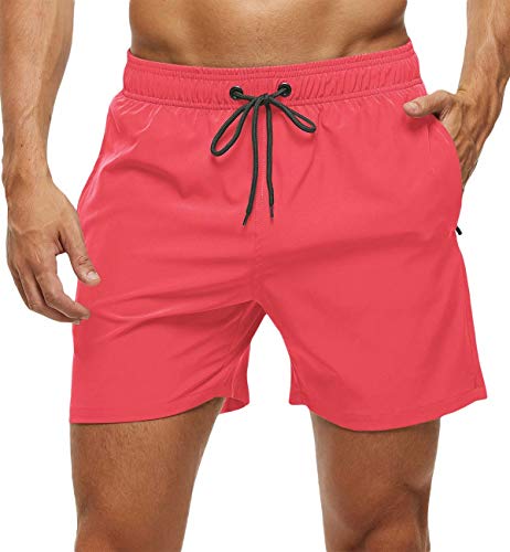 Image of Tyhengta Men's Swim Trunks Quick Dry Beach Shorts with Zipper Pockets and Mesh Lining