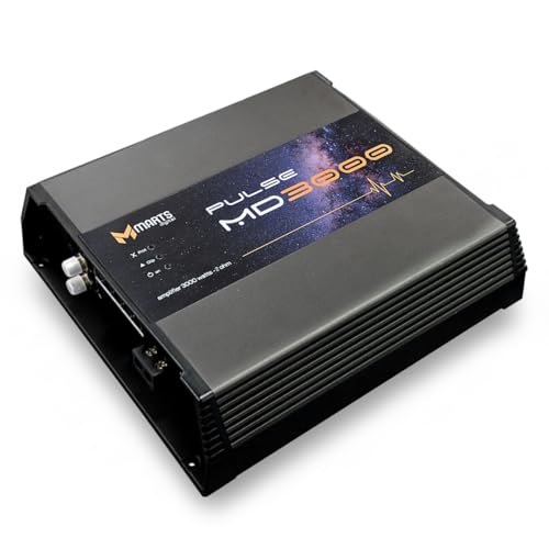 Marts Digital MD3000 | Class D Full Range 2-Ohm Car Amplifier | 3000W RMS Power with Thermal Protection Fan | RCA Input Connectivity | Adjustable HPF LPF Gain and Bass Boost