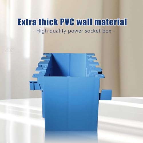 Image of 4 Gang Old Work Electrical Box,Blue,71 Cu.in.Switch /Outlet Box,3 Pack | Features ,7-3 /4-Inch Length by 5-1 /3Inch Width by 3-1 /2Inch Depth,PVC Old Work Outlet Box for Constructions, ETL Certified