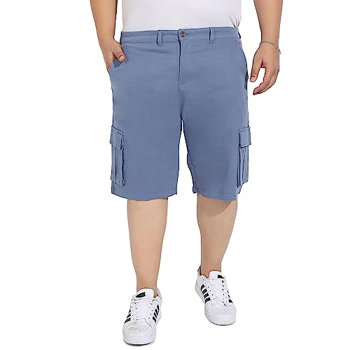 Image of Instafab Plus Men's Cargo Shorts for Casual Wear | 6 Pockets | Plus Size Fit | Button Closure | Cotton Poly Cargo Shorts Crafted with Comfort Fit for Everyday Wear