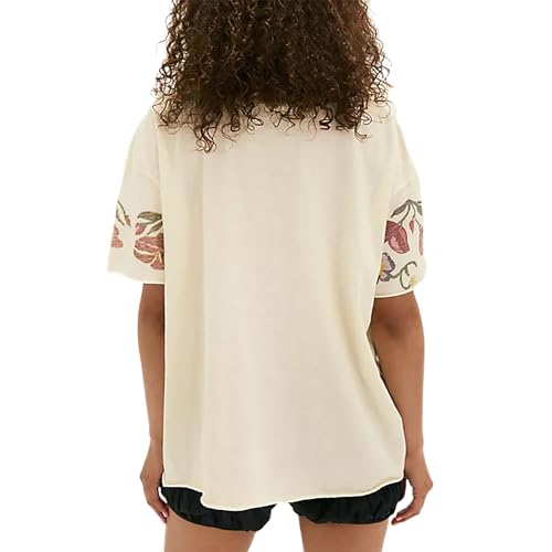 Womens Boho Graphic Oversized T Shirts Loose Fit Crewneck Short Sleeve Tops Summer Casual Blouse Y2K Basic Tee2