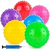 LOVEINUSA 6PCS Bouncy Balls, 7 Inch Sensory Balls for Babies Toddlers, Mini Knobby Ball Spiky Massage Stress Ball with Pump, Party Favors for Kids, Classroom Prize, Goodie Bags Stuffers