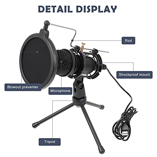 MILISTEN 1 Set Condensator Microfoon Gaming Microfoon Computer Ruisonderdrukking Microfoon (Zwart) - Image 8