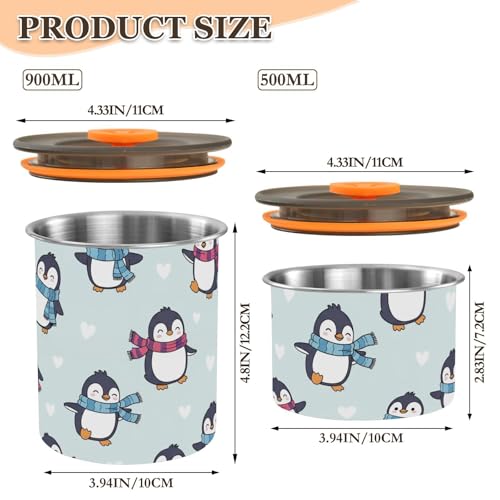 Contenedor de café hermético de acero inoxidable 900 ml miniatura 2