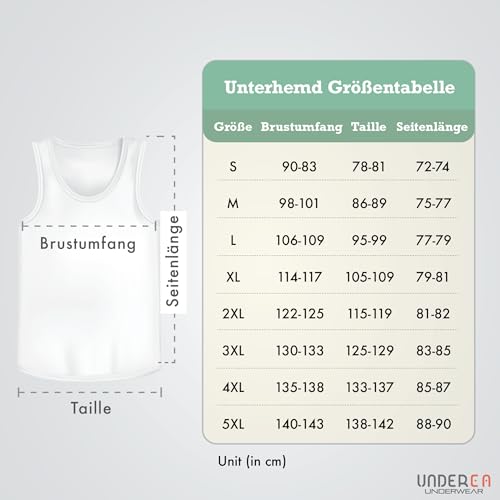 UNDEREA – Unterhemd Herren, 100% Baumwolle, V-Ausschnitt Business Kurzarm Unterziehshirt | 2er Pack Herren Unterhemden Weiss | Tank Top Herren, Atmungsaktiv & Weich (XL)