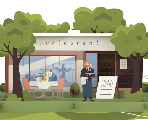 MOKIO® Tarjeta Pop-Up – Restaurante – Tarjeta de regalo 3D para una comida fuera, una invitación a cenar o una visita a un restaurante, Tarjeta de felicitación emergente