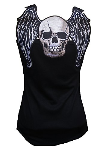 Rockabilly Punk Rock Débardeur pour bébé Motif tête de mort gothique - Noir - XL Cover