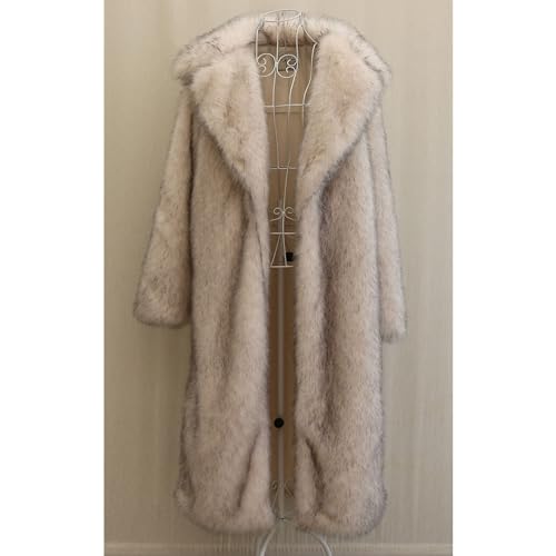 Men's Long Big Fur Collar Faux Mink Jacket Open Front Long Sleeve Warm Outerwear Winter Warm Loose Overcoat2