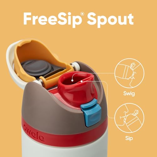 Image of Owala FreeSip Insulated Stainless Steel Water Bottle with Straw for Sports, Travel, and School BPA-Free Sports Water Bottle, 24 oz, Boneyard