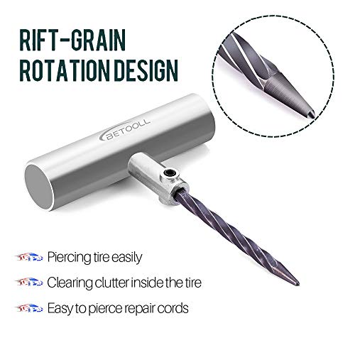 BETOOLL Tire Repair Kit 22 Pcs for Car, Motorcycle, ATV, Jeep, Truck, Tractor Flat Tire Puncture Repair