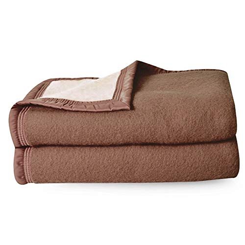 Linnea Couverture Pure Laine Vierge Woolmark 500g/m² Volta 220x240 cm Marron Chamois